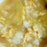 フカヒレスープのもとで玉ねぎといりこいりご飯スープ